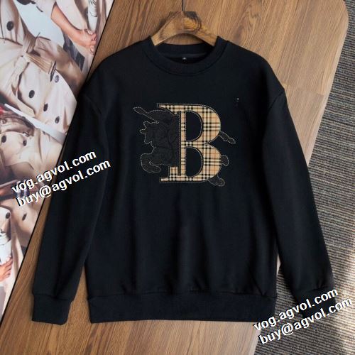 バーバリーブランド コピー プルオーバーパーカー 2022新作 バーバリー BURBERRY 高級感漂わせる 程よい厚み リブ付 2色可選