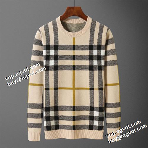 バーバリースーパーコピー 激安 2021秋冬 高級感漂わせる バーバリー BURBERRY セーター チェック柄 スタイリッシュな印象