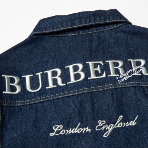 デニムジャケット 今買い◎得 BURBERRY 2022新作 バーバリー偽物ブランド 満足できるコート ステンカラーコート 上質 プリント柄