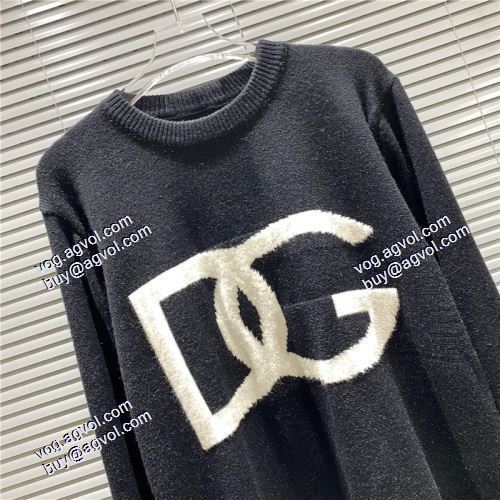 快適な着心地 収縮性のある ラウンドネック 超目玉 2021秋冬 ドルチェ＆ガッバーナ Dolce&Gabbana レジャー カジュアル