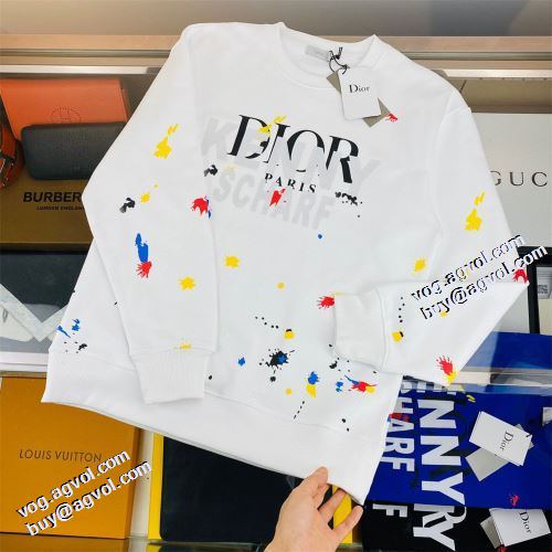 定番のアイテム 2021秋冬 プルオーバーパーカー ディオール DIOR ディオールブランド 偽物 通販 オリジナルプリント 3色可選