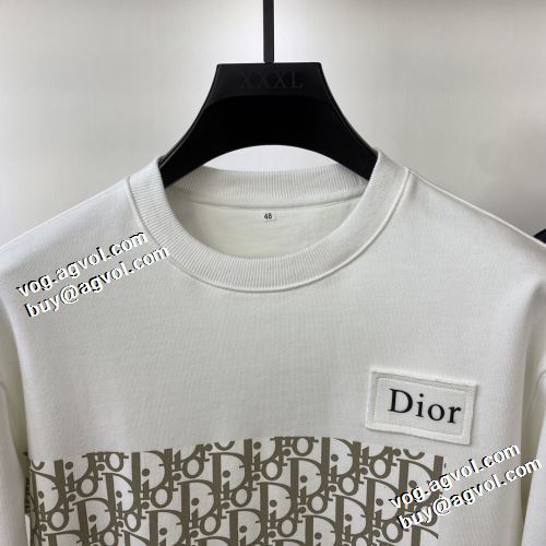 シンプルなデザイン 2色可選 2021秋冬 ディオールブランド 偽物 通販 プリントパーカ ディオール DIOR プルオーバーパーカー 芸能人に愛用者続出