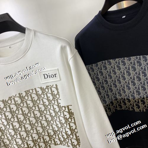 シンプルなデザイン 2色可選 2021秋冬 ディオールブランド 偽物 通販 プリントパーカ ディオール DIOR プルオーバーパーカー 芸能人に愛用者続出