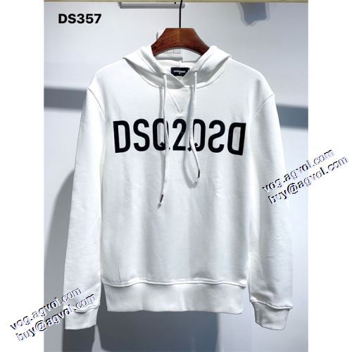 パーカー 2021秋冬 英字 ディースクエアードスーパーコピー 2色可選 ディースクエアード DSQUARED2 人気商品登場 スタイリッシュ 男女兼用パーカー