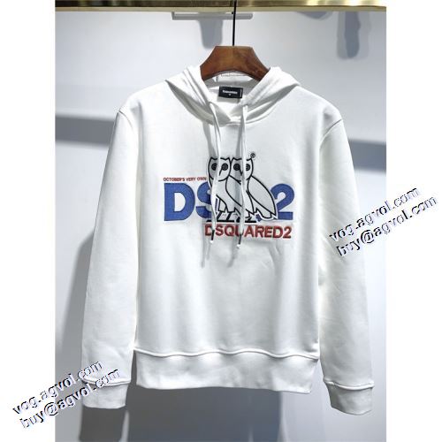 パーカー 2色可選 ディースクエアード DSQUARED2 プリントパーカ 大絶賛の履き心地! オシャレロゴパーカー 2021秋冬 ディースクエアードコピー ブランド