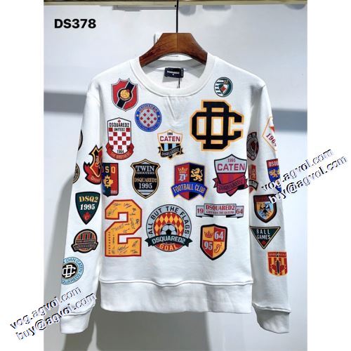 おしゃれさ抜群パーカ ディースクエアード DSQUARED2 2色可選 ディースクエアードコピーブランド 2021秋冬 プルオーバーパーカー 人目を惹くデザイン オリジナルプリント