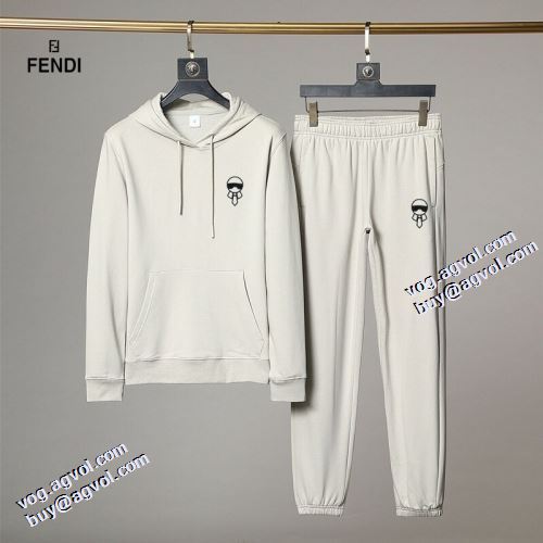 帽子付き 2021秋冬 フェンディ FENDI 芸能人に愛用者続出 セットアップ上下 フェンディブランドスーパーコピー 大好評 2色可選 