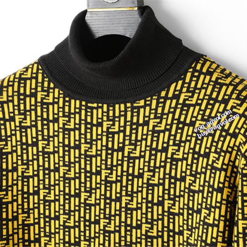 2022新作 FENDI セーター 大花プリント タートルネックのセーター フェンディスーパーコピー 防寒 先行販売