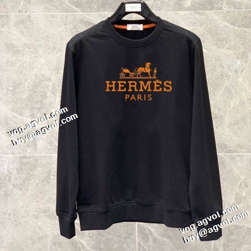 2色可選 ロゴパーカー スタイリッシュ 秋着用 豊富なサイズ 2021秋冬 エルメス HERMES プルオーバーパーカー エルメスブランド 偽物 通販