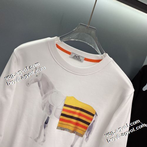 オシャレロゴパーカー エルメス偽物ブランド 高品質 人気 2色可選 2021秋冬 エルメス HERMES プルオーバーパーカー 飽きのこないデザイン