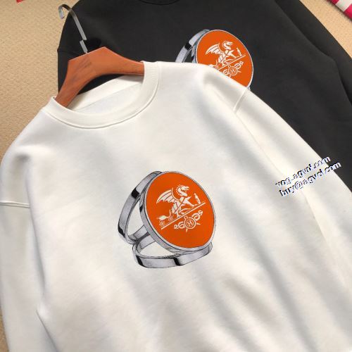 オリジナルプリント 2021秋冬 エルメス HERMES プルオーバーパーカー エルメスブランド コピー お洒落に魅せる 厚手の生地 2色可選