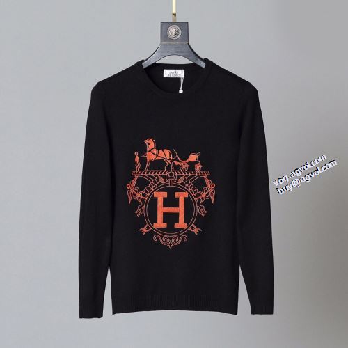2021秋冬 エルメス HERMES 優美なファー使い セーター 超目玉 防寒機能ある プリント柄 2色可選 エルメスブランド コピー