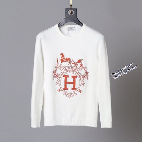 2021秋冬 エルメス HERMES 優美なファー使い セーター 超目玉 防寒機能ある プリント柄 2色可選 エルメスブランド コピー