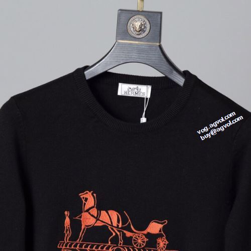 2021秋冬 エルメス HERMES 優美なファー使い セーター 超目玉 防寒機能ある プリント柄 2色可選 エルメスブランド コピー