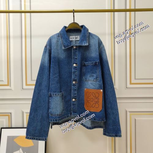 楽に着用出来る 2021秋冬 ロエベ LOEWE ロエベブランド 偽物 通販 今一番HOTな新品 デニムジャケット ジャケット ちょうどいい丈感