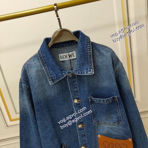 楽に着用出来る 2021秋冬 ロエベ LOEWE ロエベブランド 偽物 通販 今一番HOTな新品 デニムジャケット ジャケット ちょうどいい丈感