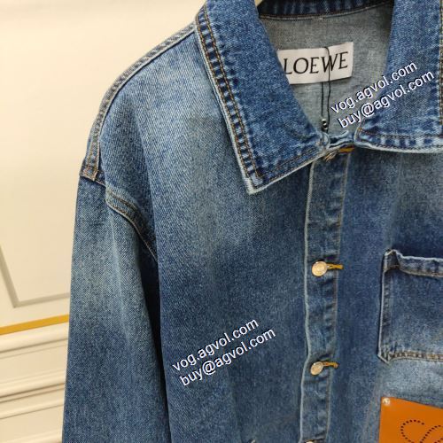 楽に着用出来る 2021秋冬 ロエベ LOEWE ロエベブランド 偽物 通販 今一番HOTな新品 デニムジャケット ジャケット ちょうどいい丈感