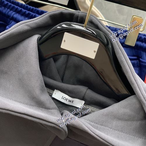 おしゃれさ抜群パーカ ロエベコピーブランド おしゃれに絶大な人気の 2021秋冬 ロエベ LOEWE 2色可選 パーカー リブ付
