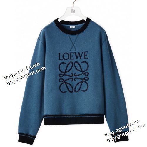 2021秋冬 ロエベコピー ブランド ロエベ LOEWE プルオーバーパーカー リブ付 オシャレロゴパーカー ビンテージ感ある 魅力ファッション