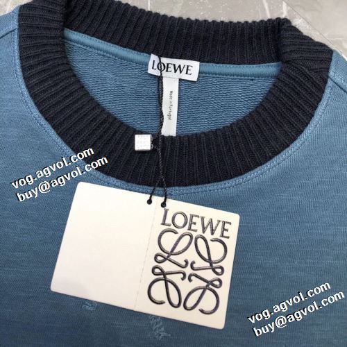 2021秋冬 ロエベコピー ブランド ロエベ LOEWE プルオーバーパーカー リブ付 オシャレロゴパーカー ビンテージ感ある 魅力ファッション