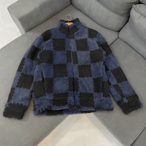 2022新作 2色可選 ウールコート チェック柄 逸品 ルイ ヴィトン LOUIS VUITTON 優美なファー使い ルイ ヴィトンスーパーコピー 適度な厚み 男女兼用 高級感ある