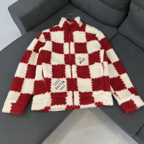 2022新作 2色可選 ウールコート チェック柄 逸品 ルイ ヴィトン LOUIS VUITTON 優美なファー使い ルイ ヴィトンスーパーコピー 適度な厚み 男女兼用 高級感ある