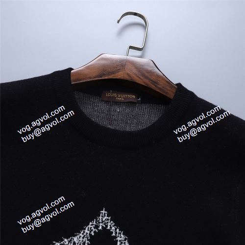 ニットパーカー 英字 上品な輝きを放つ形 2021秋冬 ルイ ヴィトン LOUIS VUITTON LOUIS VUITTON偽物ブランド