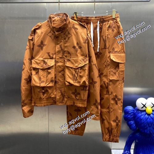 2021秋冬 ルイ ヴィトン LOUIS VUITTON ルイ ヴィトンコピー 個性的 セットアップ上下 2色可選 大花プリント