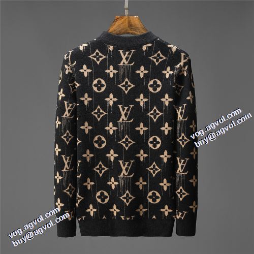 2021秋冬 ルイ ヴィトンコピー 秋着用 先行販売 ルイ ヴィトン LOUIS VUITTON セーター プリント柄 リブ付