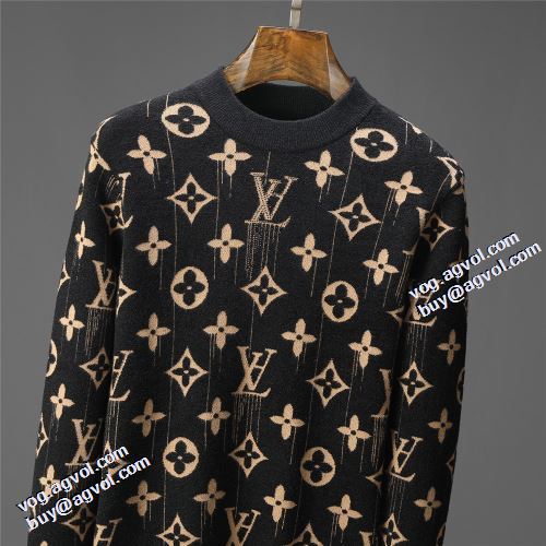 2021秋冬 ルイ ヴィトンコピー 秋着用 先行販売 ルイ ヴィトン LOUIS VUITTON セーター プリント柄 リブ付