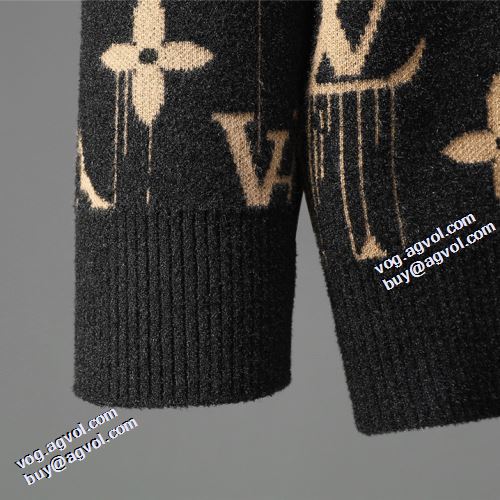 2021秋冬 ルイ ヴィトンコピー 秋着用 先行販売 ルイ ヴィトン LOUIS VUITTON セーター プリント柄 リブ付