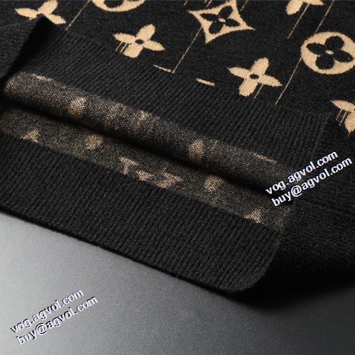 2021秋冬 ルイ ヴィトンコピー 秋着用 先行販売 ルイ ヴィトン LOUIS VUITTON セーター プリント柄 リブ付