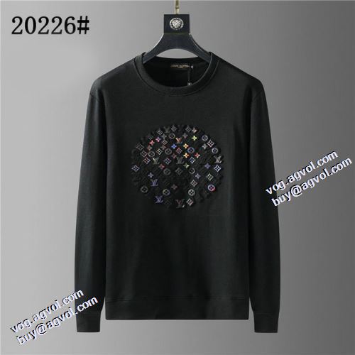 4色可選 豊富なサイズ ルイ ヴィトンブランド 偽物 通販 大好評 2021秋冬 ルイ ヴィトン LOUIS VUITTON プルオーバーパーカー オリジナルプリント
