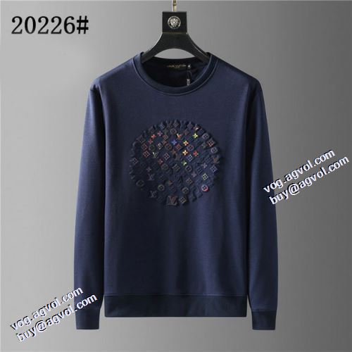 4色可選 豊富なサイズ ルイ ヴィトンブランド 偽物 通販 大好評 2021秋冬 ルイ ヴィトン LOUIS VUITTON プルオーバーパーカー オリジナルプリント