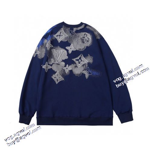 程よい厚み 人気商品登場 2021秋冬 ルイ ヴィトン LOUIS VUITTON ルイ ヴィトンブランド コピー 2色可選 プルオーバーパーカー トリコロール使い