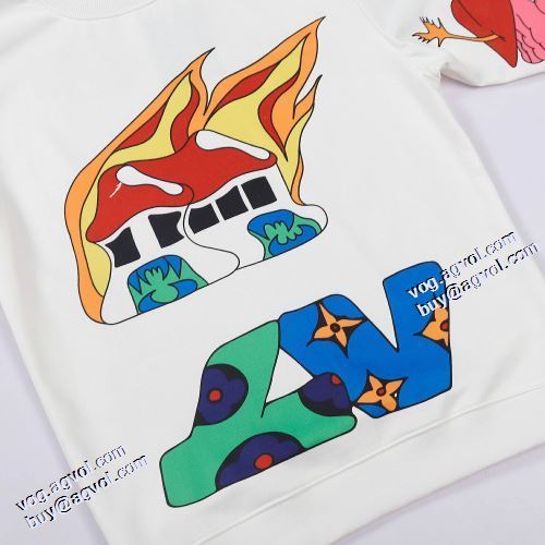 2021秋冬 ルイ ヴィトン LOUIS VUITTON 人気新品★超特価★ ルイ ヴィトンスーパーコピー プルオーバーパーカー 大花プリント リブ付 秋着用
