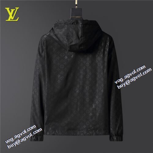プリント柄 2021秋冬 ルイ ヴィトン LOUIS VUITTON ブルゾン ジャケット 今買い◎得 高級感漂わせる フード付きコート ルイ ヴィトンスーパーコピー