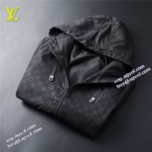 プリント柄 2021秋冬 ルイ ヴィトン LOUIS VUITTON ブルゾン ジャケット 今買い◎得 高級感漂わせる フード付きコート ルイ ヴィトンスーパーコピー
