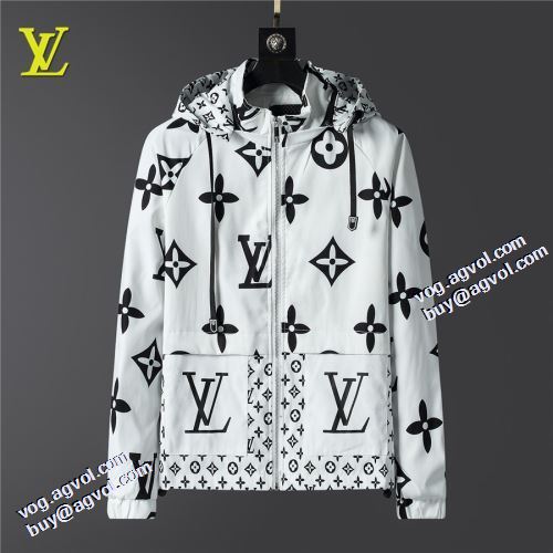 ジャケット 2色可選 おしゃれな装い 2021秋冬 ルイ ヴィトン LOUIS VUITTON フード付きコート プリント柄 サイズ豊富 ルイ ヴィトンブランドコピー