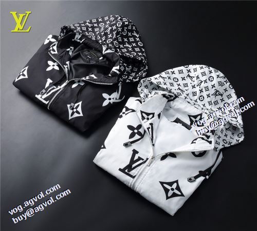 ジャケット 2色可選 おしゃれな装い 2021秋冬 ルイ ヴィトン LOUIS VUITTON フード付きコート プリント柄 サイズ豊富 ルイ ヴィトンブランドコピー