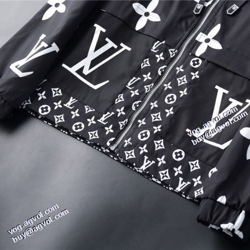 ジャケット 2色可選 おしゃれな装い 2021秋冬 ルイ ヴィトン LOUIS VUITTON フード付きコート プリント柄 サイズ豊富 ルイ ヴィトンブランドコピー