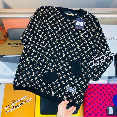 2021秋冬 ルイ ヴィトン LOUIS VUITTON ルイ ヴィトンコピーブランド セーター 2色可選 優美なファー使い プリント柄 ファション性の高い