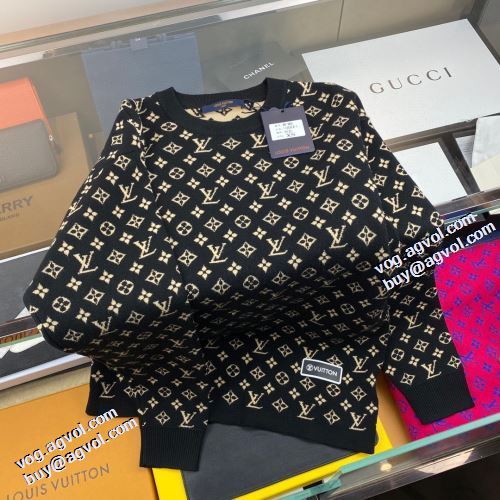 2021秋冬 ルイ ヴィトン LOUIS VUITTON ルイ ヴィトンコピーブランド セーター 2色可選 優美なファー使い プリント柄 ファション性の高い