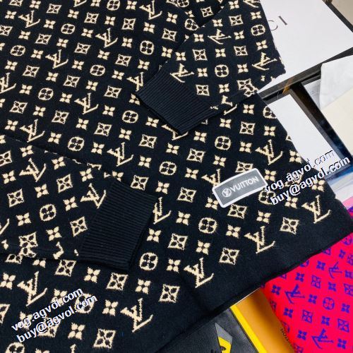 2021秋冬 ルイ ヴィトン LOUIS VUITTON ルイ ヴィトンコピーブランド セーター 2色可選 優美なファー使い プリント柄 ファション性の高い