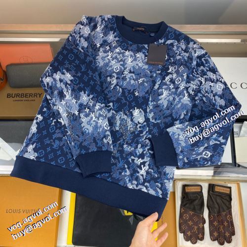 ルイ ヴィトンブランドスーパーコピー プリント柄 プルオーバーパーカー 2021秋冬 ルイ ヴィトン LOUIS VUITTON ジップパーカー ビンテージ感ある 風合いが出る