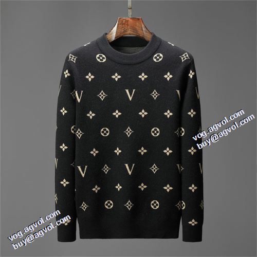 綺麗に決まるフォルム！2021秋冬 ルイ ヴィトン LOUIS VUITTON プリント柄 セーター 優美なファー使い ルイ ヴィトンブランドスーパーコピー