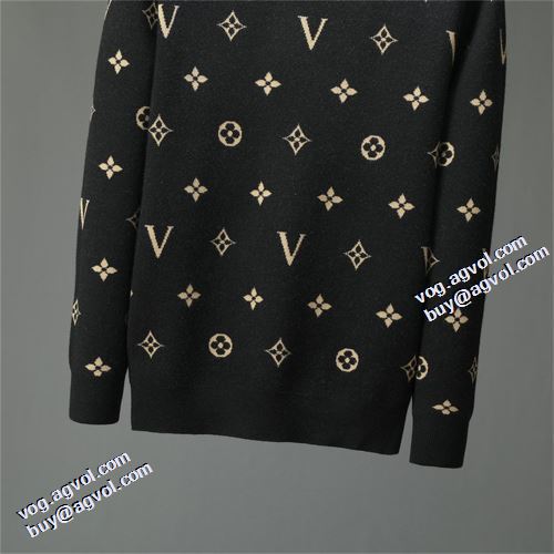綺麗に決まるフォルム！2021秋冬 ルイ ヴィトン LOUIS VUITTON プリント柄 セーター 優美なファー使い ルイ ヴィトンブランドスーパーコピー