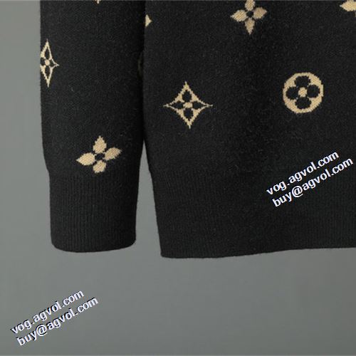 綺麗に決まるフォルム！2021秋冬 ルイ ヴィトン LOUIS VUITTON プリント柄 セーター 優美なファー使い ルイ ヴィトンブランドスーパーコピー