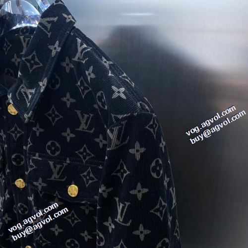 2021秋冬 ルイ ヴィトン LOUIS VUITTON 海外セレブ愛用 デニムジャケット プリント柄 ルイ ヴィトン偽物ブランド ポケット付 コート