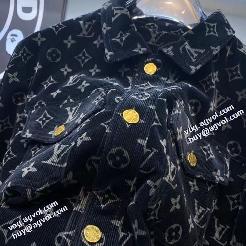 2021秋冬 ルイ ヴィトン LOUIS VUITTON 海外セレブ愛用 デニムジャケット プリント柄 ルイ ヴィトン偽物ブランド ポケット付 コート